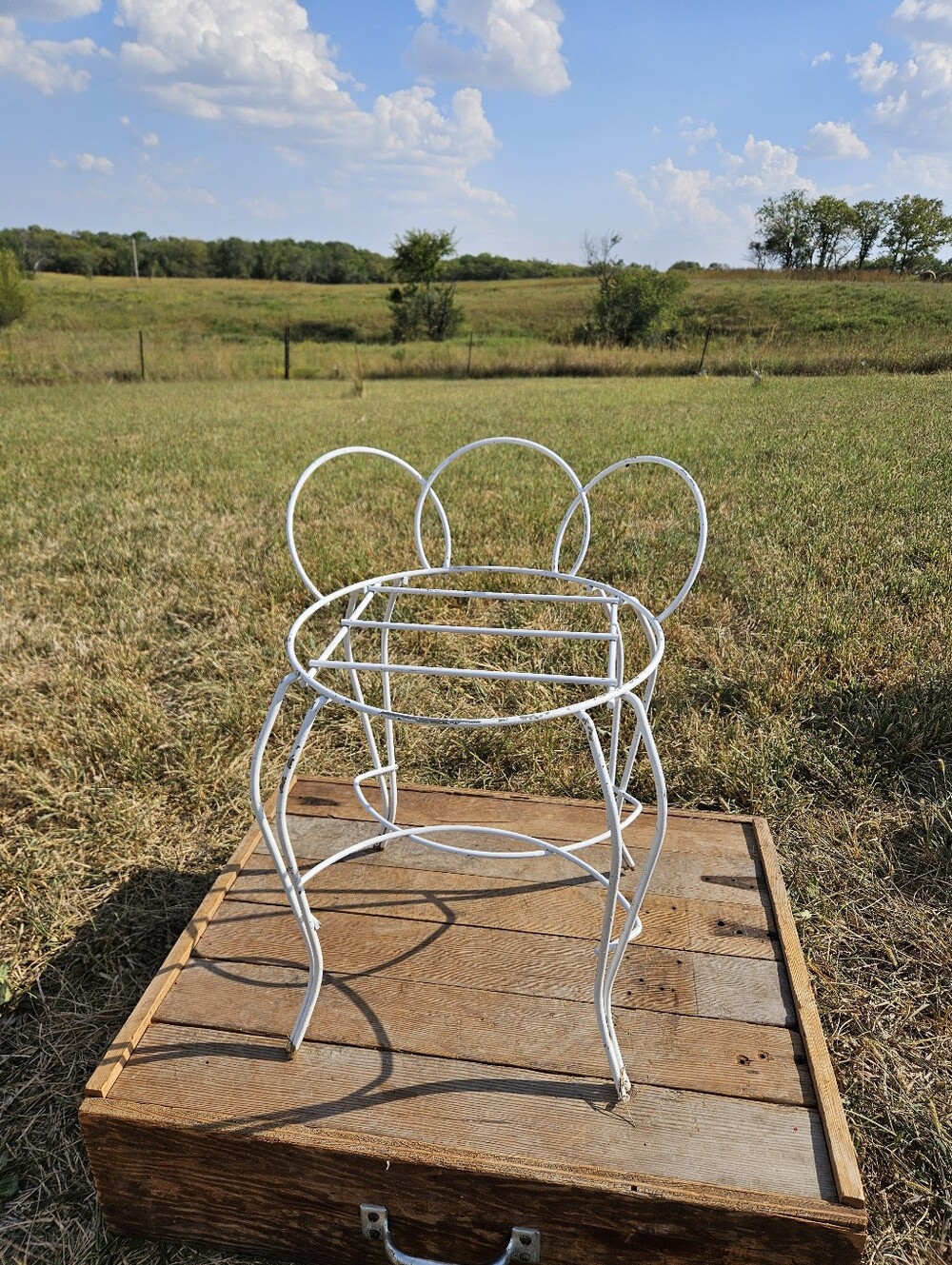 Vtg Wrought Iron Vanity Chair Stool Mid Century Hollywood Regency Plant Stand